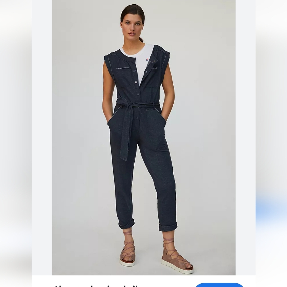 Anthropologie Navy Jumpsuit